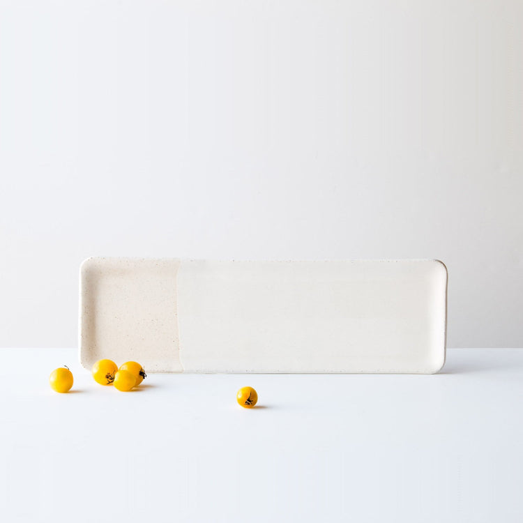 Atelier Trema Rectangle Ceramic Platter in Grey or White
